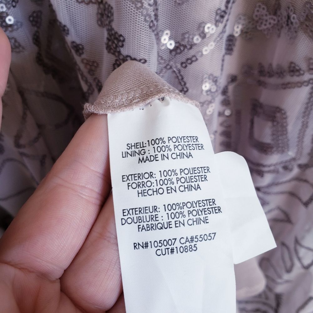 Marina Rose Gold Sequin Mesh V-neck Dress - Picture 10 of 10